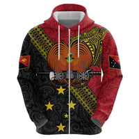Papua New Guinea Goroka Show Hoodie Bird-of-paradise and Melanesian Tattoo Pattern LT03 - Polynesian Pride