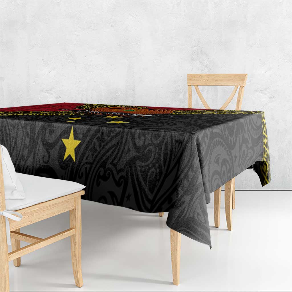 Papua New Guinea Goroka Show Tablecloth Bird-of-paradise and Melanesian Tattoo Pattern LT03 - Polynesian Pride