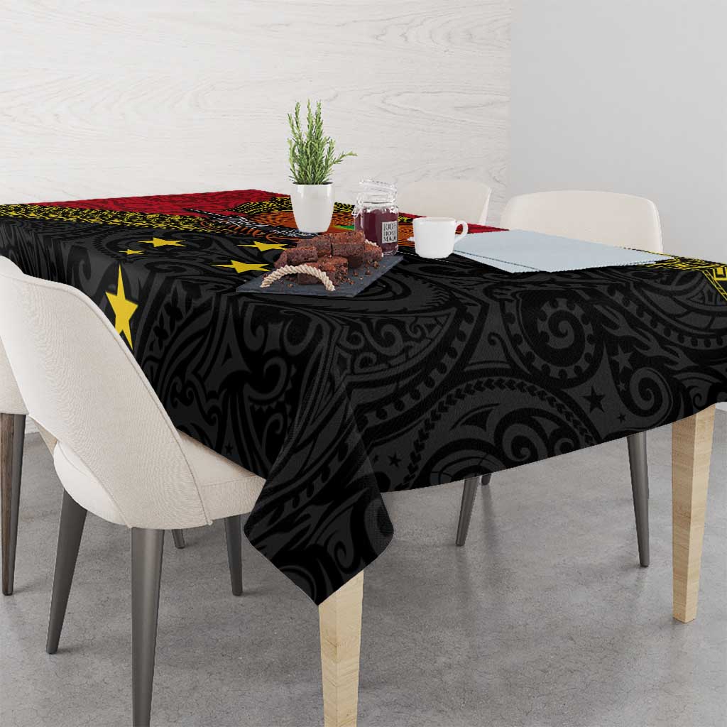 Papua New Guinea Goroka Show Tablecloth Bird-of-paradise and Melanesian Tattoo Pattern LT03 - Polynesian Pride