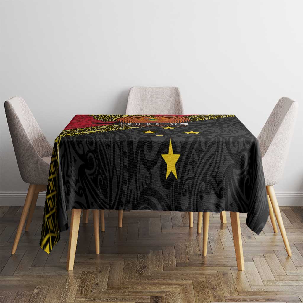 Papua New Guinea Goroka Show Tablecloth Bird-of-paradise and Melanesian Tattoo Pattern LT03 - Polynesian Pride
