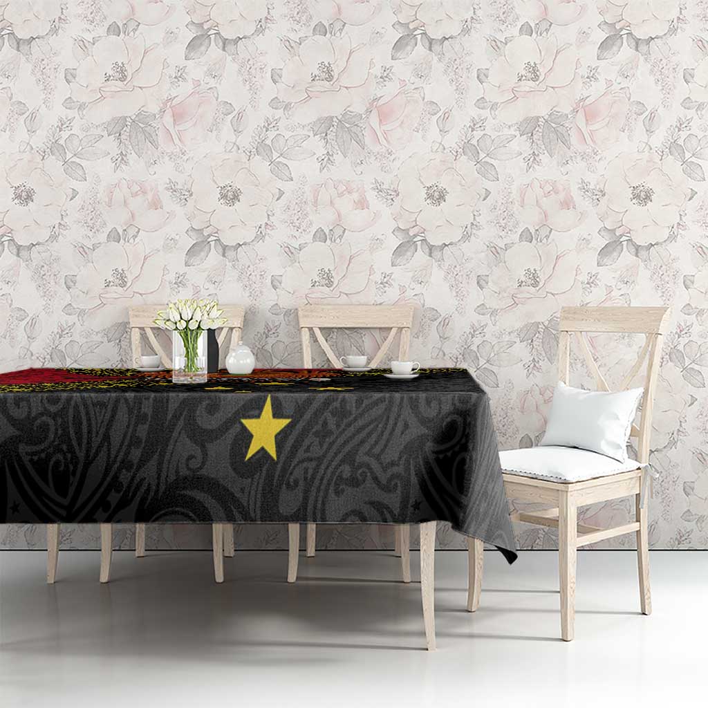 Papua New Guinea Goroka Show Tablecloth Bird-of-paradise and Melanesian Tattoo Pattern LT03 - Polynesian Pride