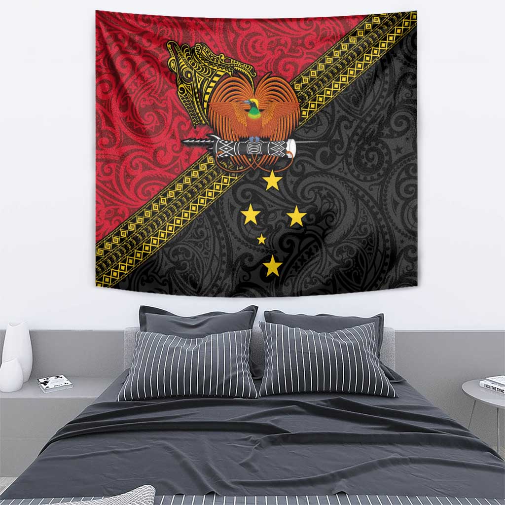 Papua New Guinea Goroka Show Tapestry Bird-of-paradise and Melanesian Tattoo Pattern LT03 - Polynesian Pride