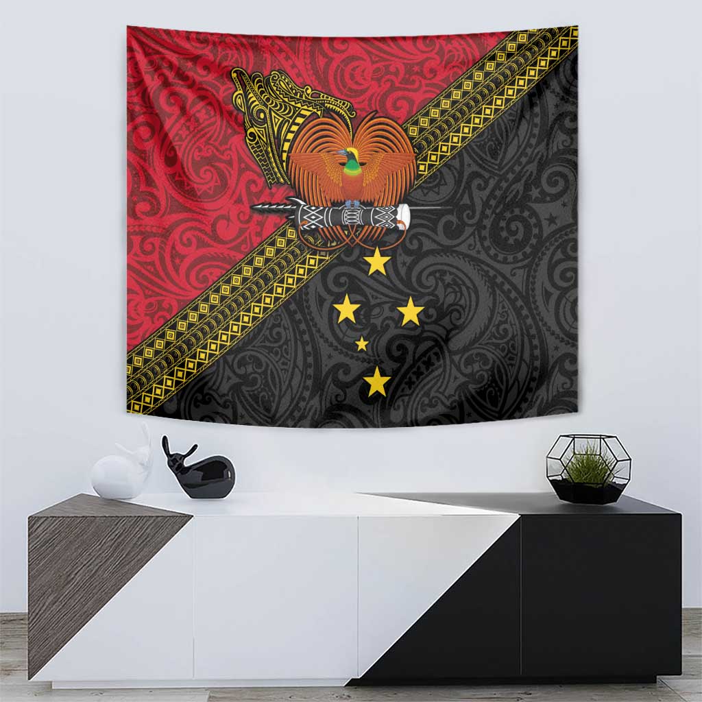 Papua New Guinea Goroka Show Tapestry Bird-of-paradise and Melanesian Tattoo Pattern LT03 - Polynesian Pride