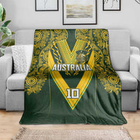 Australia Rugby Custom Blanket Aboriginal Art Sporty Style - Polynesian Pride
