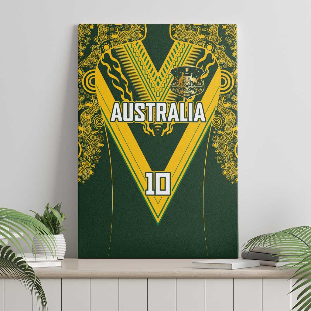 Australia Rugby Custom Canvas Wall Art Aboriginal Art Sporty Style - Polynesian Pride
