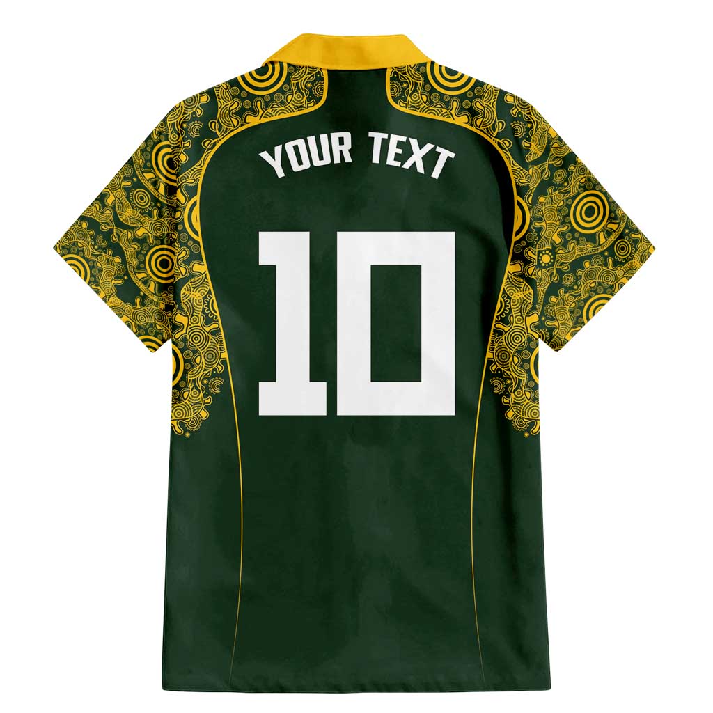 Australia Rugby Custom Family Matching Mermaid Dress and Hawaiian Shirt Aboriginal Art Sporty Style - Polynesian Pride