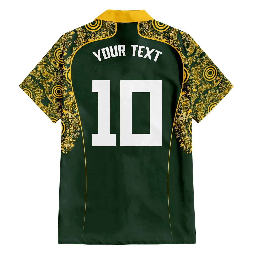 Australia Rugby Custom Family Matching Tank Maxi Dress and Hawaiian Shirt Aboriginal Art Sporty Style - Polynesian Pride