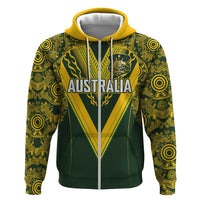 Australia Rugby Custom Hoodie Aboriginal Art Sporty Style - Polynesian Pride