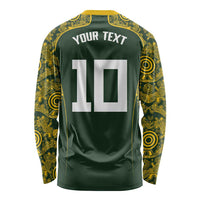 Australia Rugby Custom Long Sleeve Shirt Aboriginal Art Sporty Style - Polynesian Pride