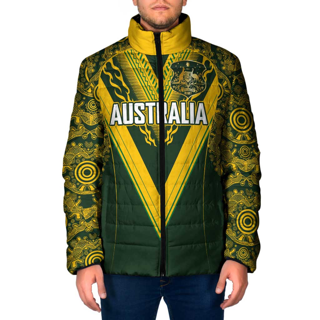 Australia Rugby Custom Padded Jacket Aboriginal Art Sporty Style - Polynesian Pride