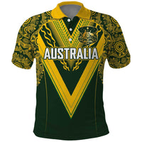 Australia Rugby Custom Polo Shirt Aboriginal Art Sporty Style - Polynesian Pride