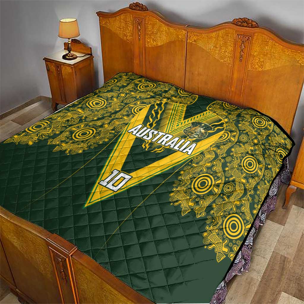 Australia Rugby Custom Quilt Aboriginal Art Sporty Style - Polynesian Pride