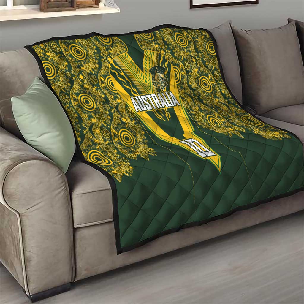 Australia Rugby Custom Quilt Aboriginal Art Sporty Style - Polynesian Pride