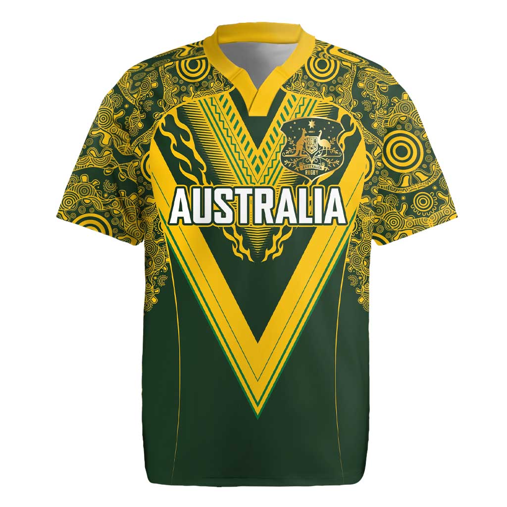 Australia Rugby Custom Rugby Jersey Aboriginal Art Sporty Style - Polynesian Pride