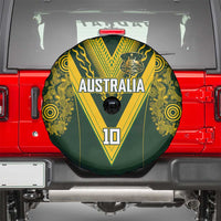 Australia Rugby Custom Spare Tire Cover Aboriginal Art Sporty Style - Polynesian Pride
