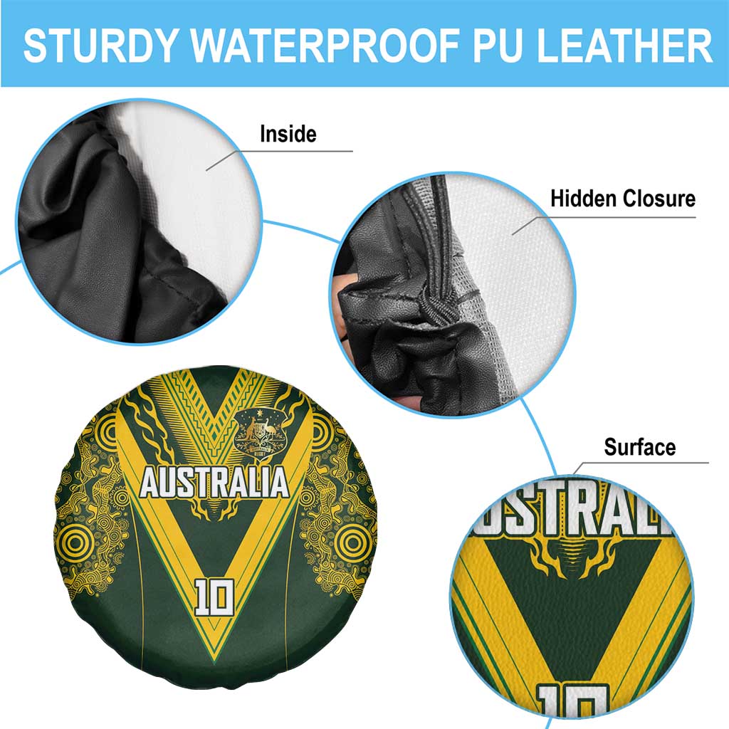 Australia Rugby Custom Spare Tire Cover Aboriginal Art Sporty Style - Polynesian Pride