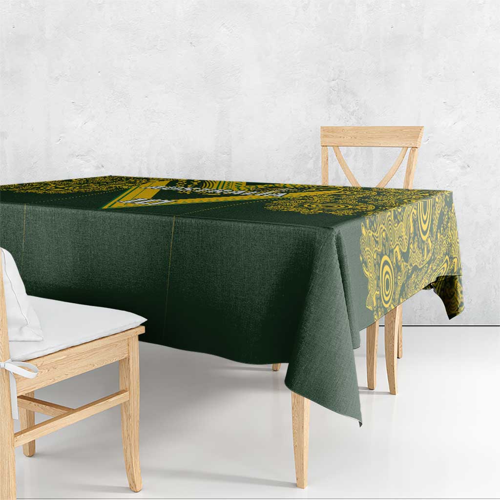 Australia Rugby Custom Tablecloth Aboriginal Art Sporty Style - Polynesian Pride