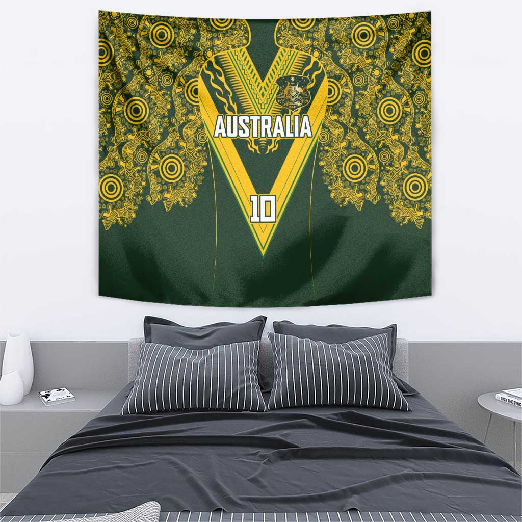 Australia Rugby Custom Tapestry Aboriginal Art Sporty Style - Polynesian Pride