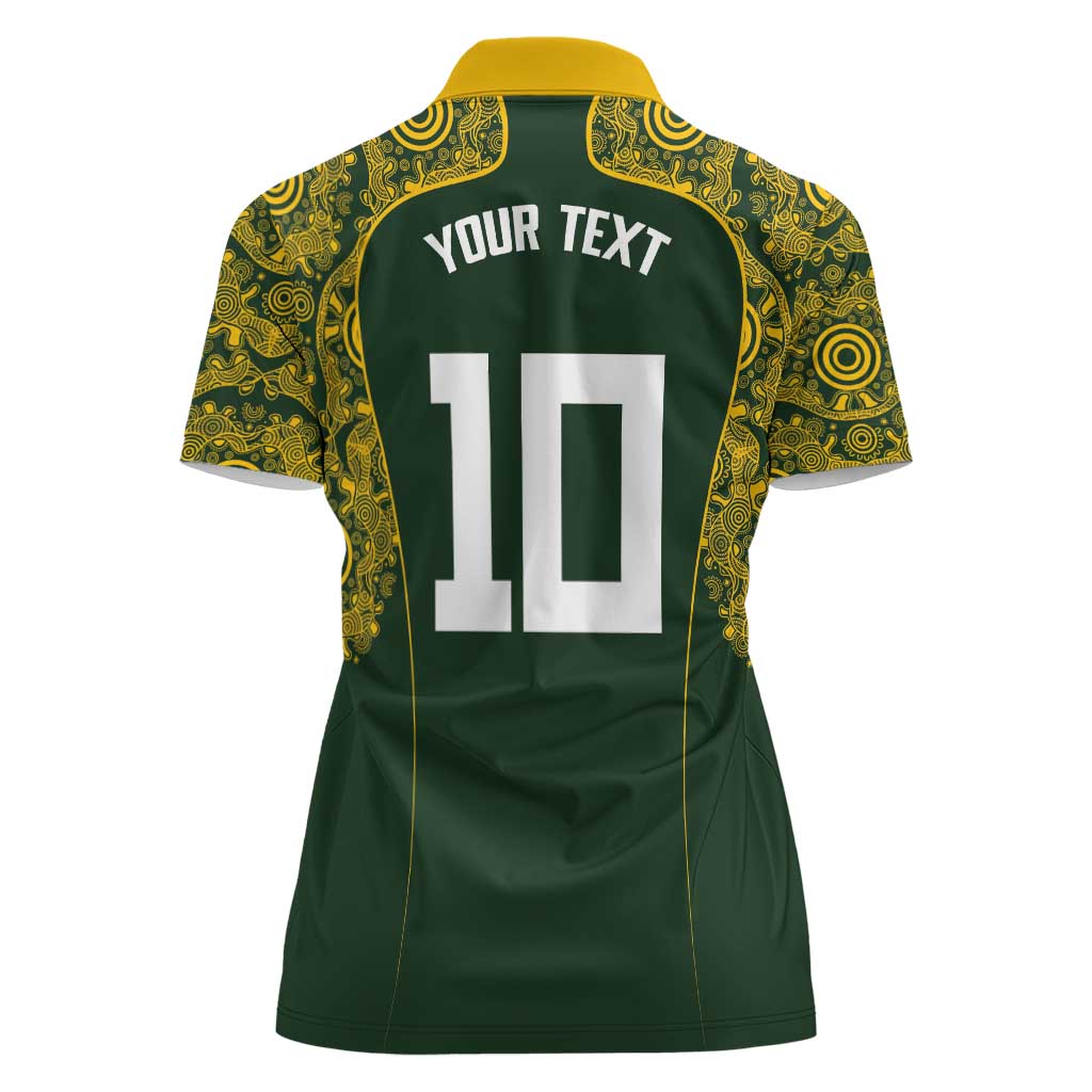 Australia Rugby Custom Women Polo Shirt Aboriginal Art Sporty Style - Polynesian Pride