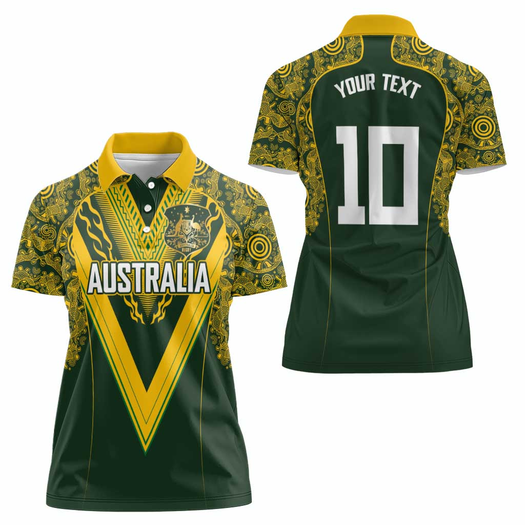 Australia Rugby Custom Women Polo Shirt Aboriginal Art Sporty Style - Polynesian Pride