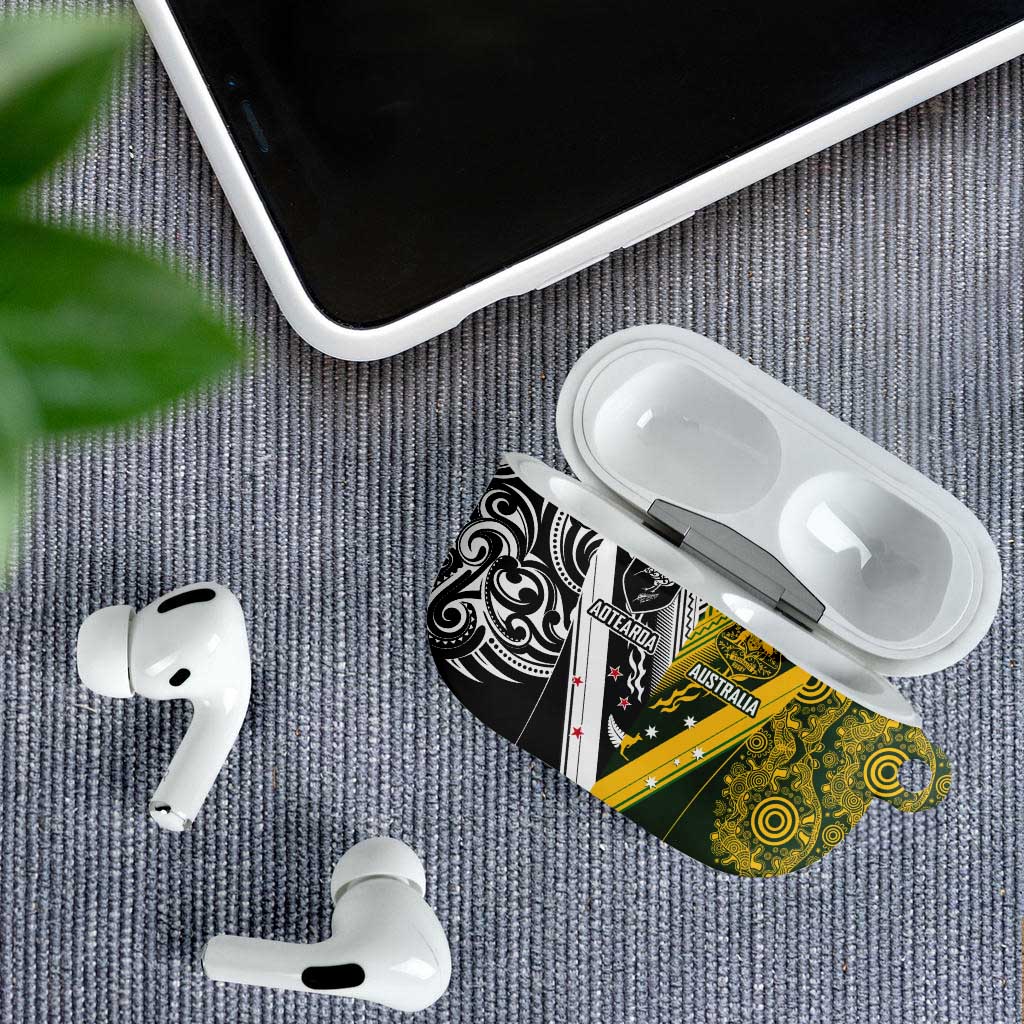 Aotearoa Australia Rugby AirPods Case Maori and Aboriginal Art Sporty Style LT03 - Polynesian Pride