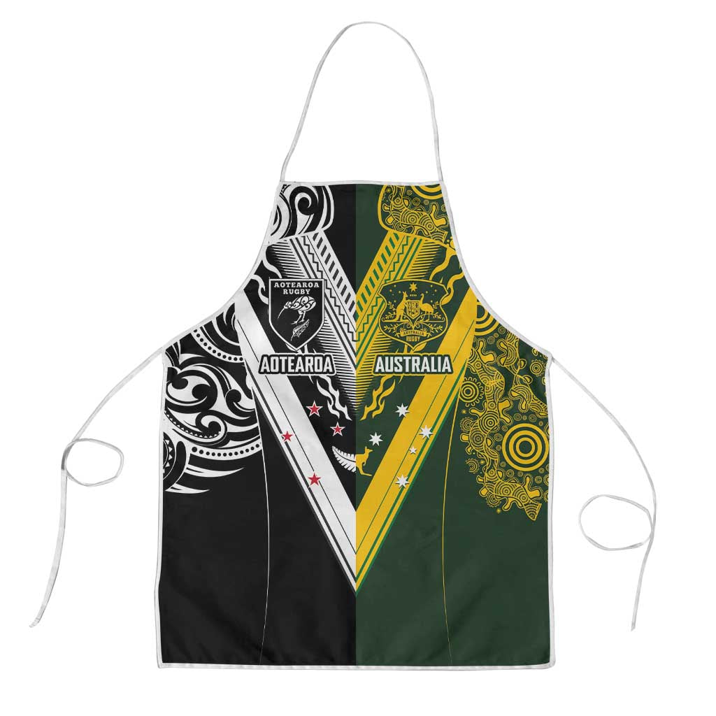 Aotearoa Australia Rugby Apron Maori and Aboriginal Art Sporty Style LT03 Green - Polynesian Pride