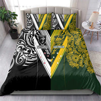 Aotearoa Australia Rugby Bedding Set Maori and Aboriginal Art Sporty Style - Polynesian Pride