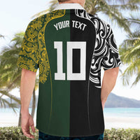Aotearoa Australia Rugby Custom Hawaiian Shirt Maori and Aboriginal Art Sporty Style - Polynesian Pride