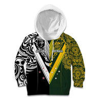 Aotearoa Australia Rugby Custom Kid Hoodie Maori and Aboriginal Art Sporty Style - Polynesian Pride