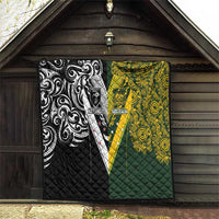 Aotearoa Australia Rugby Quilt Maori and Aboriginal Art Sporty Style - Polynesian Pride