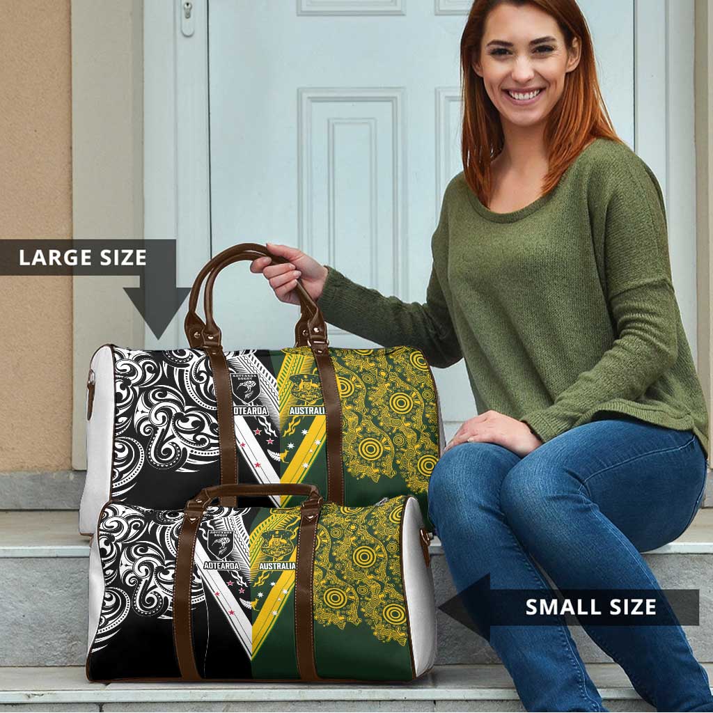 Aotearoa Australia Rugby Travel Bag Maori and Aboriginal Art Sporty Style - Polynesian Pride