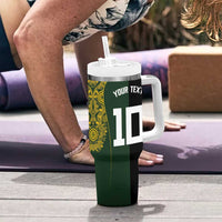 Aotearoa Australia Rugby Custom Tumbler With Handle Maori and Aboriginal Art Sporty Style - Polynesian Pride