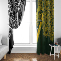 Aotearoa Australia Rugby Window Curtain Maori and Aboriginal Art Sporty Style - Polynesian Pride
