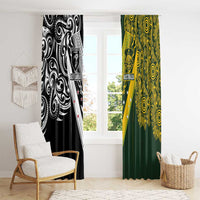 Aotearoa Australia Rugby Window Curtain Maori and Aboriginal Art Sporty Style - Polynesian Pride