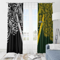 Aotearoa Australia Rugby Window Curtain Maori and Aboriginal Art Sporty Style - Polynesian Pride