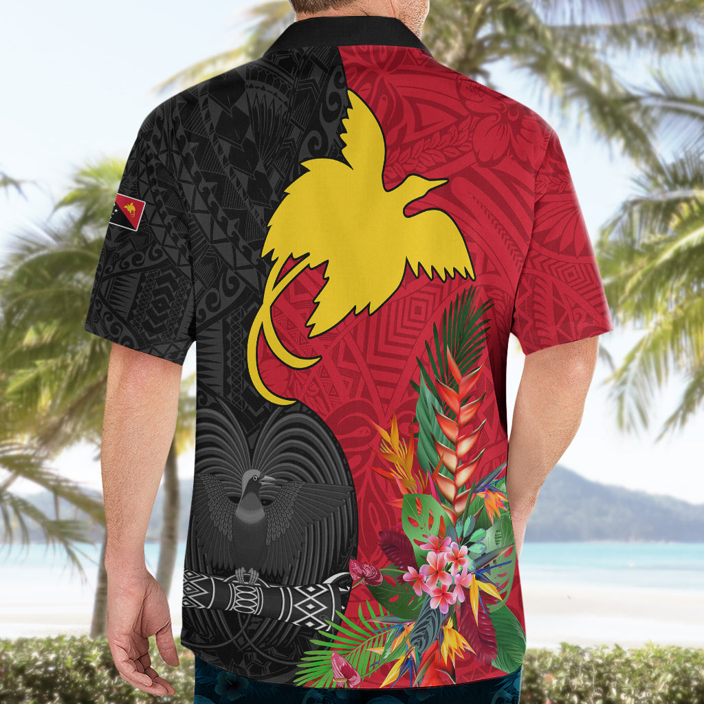 Papua New Guinea Hawaiian Shirt Birds Of Paradise Mix Tropical Flower Polynesian Pattern LT03 - Polynesian Pride