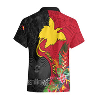 Custom Papua New Guinea Hawaiian Shirt Birds Of Paradise Mix Tropical Flower Polynesian Pattern LT03 - Polynesian Pride