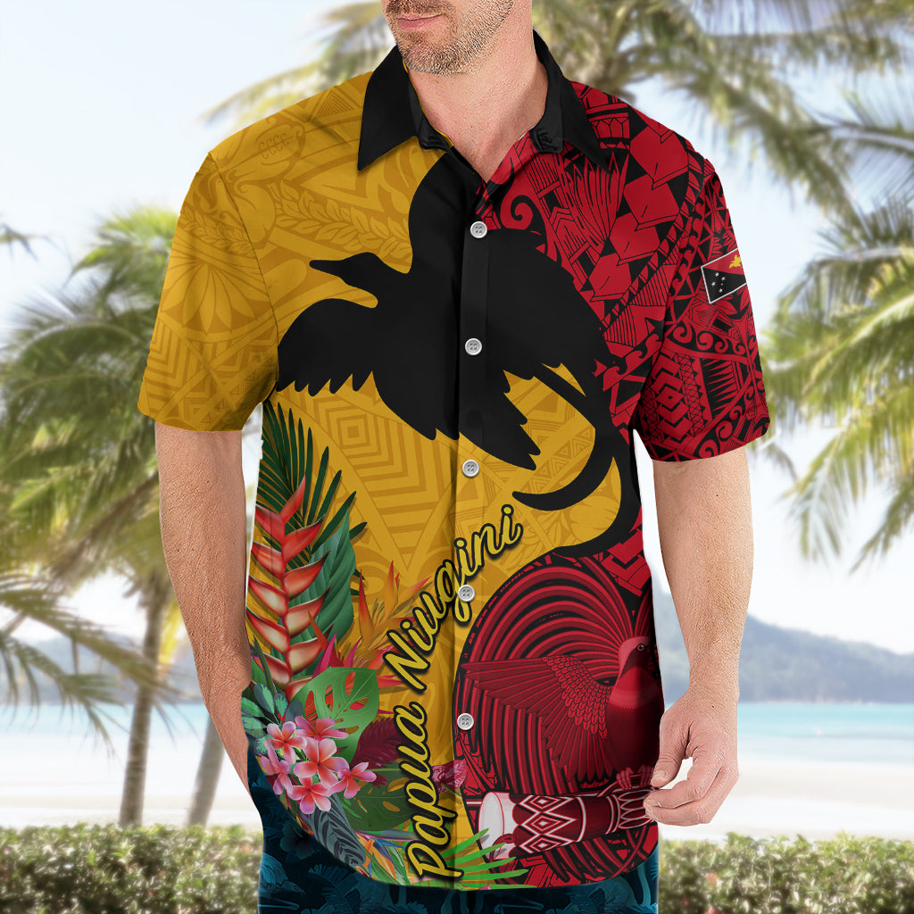 Papua New Guinea Hawaiian Shirt Birds Of Paradise Mix Tropical Flower Polynesian Pattern LT03 - Polynesian Pride