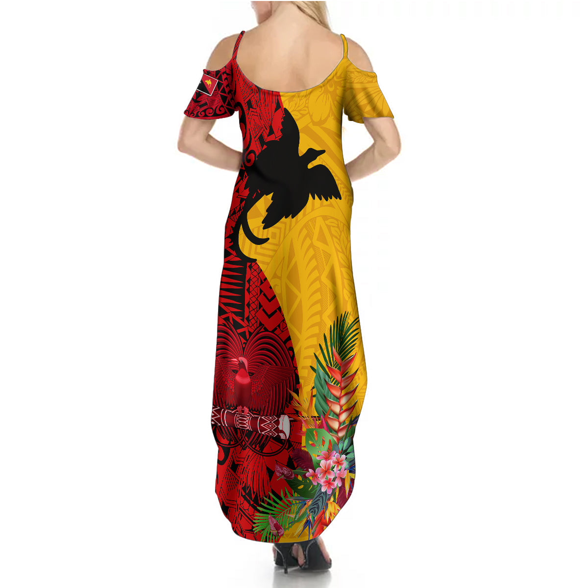 Papua New Guinea Summer Maxi Dress Birds Of Paradise Mix Tropical Flower Polynesian Pattern LT03 - Polynesian Pride