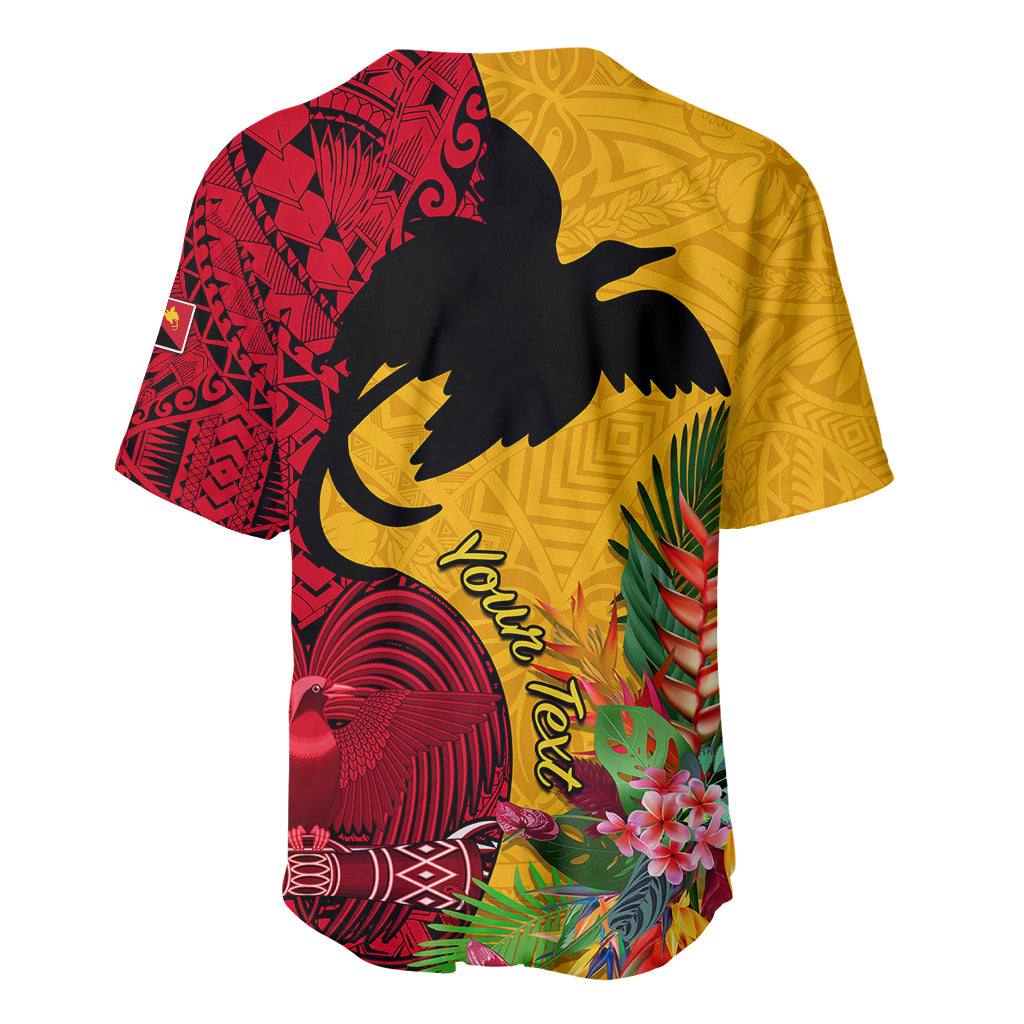 Custom Papua New Guinea Baseball Jersey Birds Of Paradise Mix Tropical Flower Polynesian Pattern LT03 - Polynesian Pride