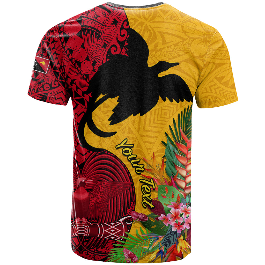 Custom Papua New Guinea T Shirt Birds Of Paradise Mix Tropical Flower Polynesian Pattern LT03 - Polynesian Pride