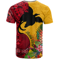 Custom Papua New Guinea T Shirt Birds Of Paradise Mix Tropical Flower Polynesian Pattern LT03 - Polynesian Pride