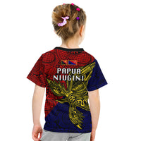 Papua New Guinea Central Province Kid T Shirt PNG Birds Of Paradise Polynesian Arty Style LT03 - Polynesian Pride