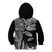 Hawaiian Reef Triggerfish Kid Hoodie Polynesian Art with Tribal Humuhumunukunukuapua'a LT03 - Polynesian Pride