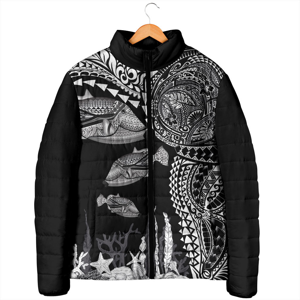 Hawaiian Reef Triggerfish Padded Jacket Polynesian Art with Tribal Humuhumunukunukuapua'a LT03 - Polynesian Pride