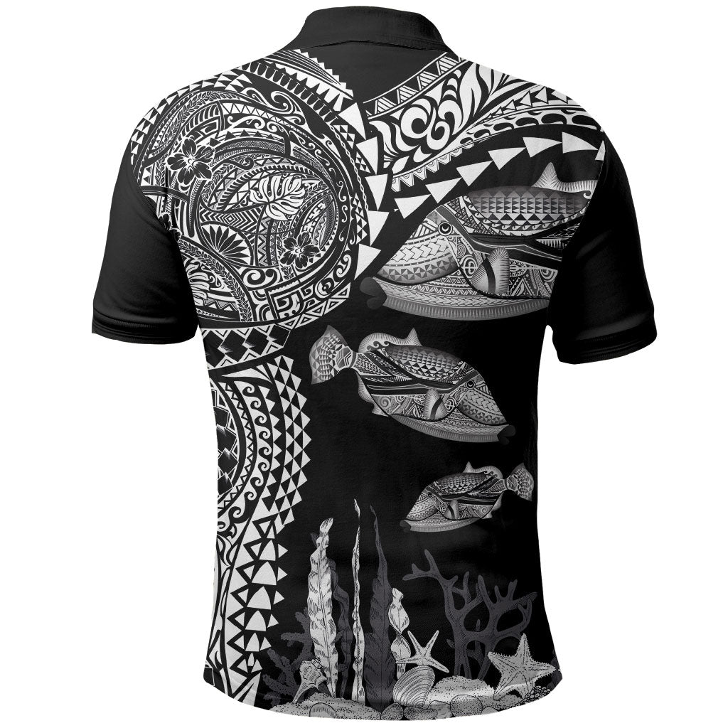 Hawaiian Reef Triggerfish Polo Shirt Polynesian Art with Tribal Humuhumunukunukuapua'a LT03 - Polynesian Pride