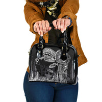 Hawaiian Reef Triggerfish Shoulder Handbag Polynesian Art with Tribal Humuhumunukunukuapua'a LT03 One Size Black - Polynesian Pride