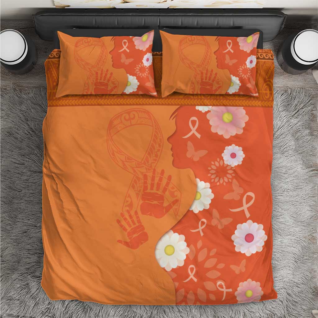 International Day for the Elimination of Violence Against Women Bedding Set Polynesian Pattern LT03 Orange - Polynesian Pride