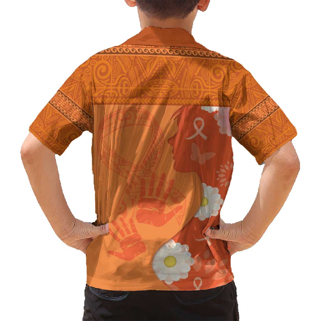 International Day for the Elimination of Violence Against Women Family Matching Tank Maxi Dress and Hawaiian Shirt Polynesian Pattern