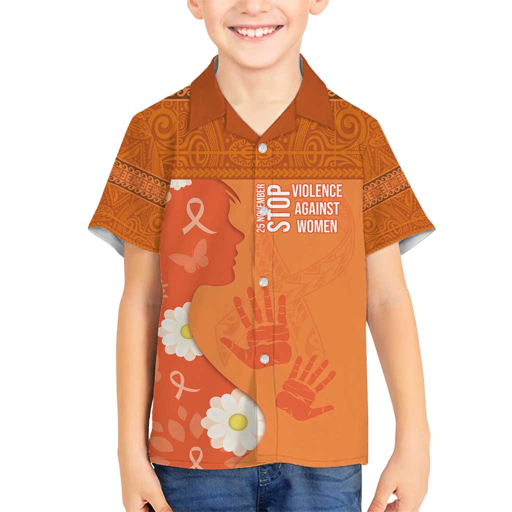 International Day for the Elimination of Violence Against Women Family Matching Tank Maxi Dress and Hawaiian Shirt Polynesian Pattern